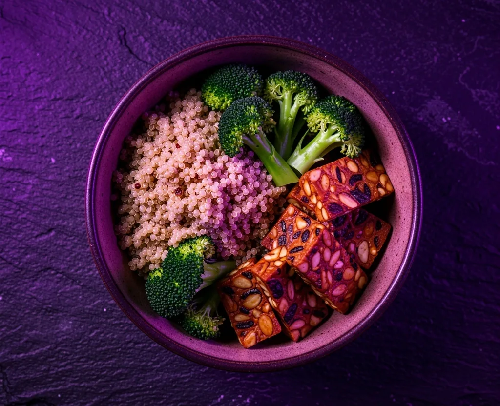 Low-glycemic meal bowl from above