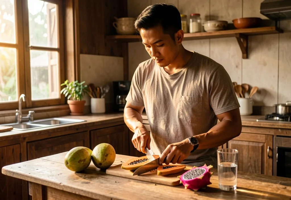 Man preparing a healthy morning meal